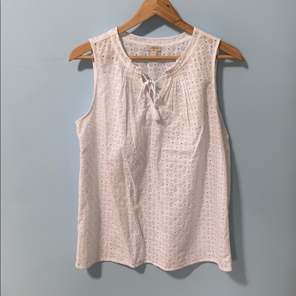 Jcrew Factory White Eyelet Top